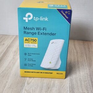 New TP-LINK AC750 750Mbps Dual Band WiFi Range Internet Extender/ RE220 New NIP